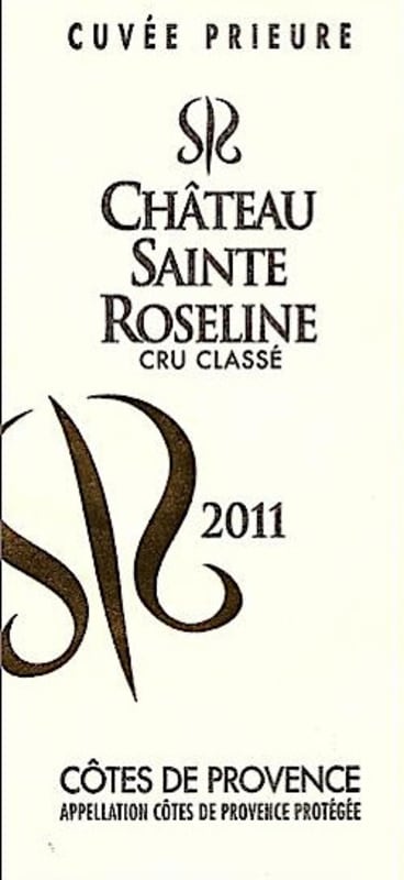 Chateau Sainte-Roseline Cotes de Provence Cuvee Prieure Cru Classe Rouge 2011 Front Label