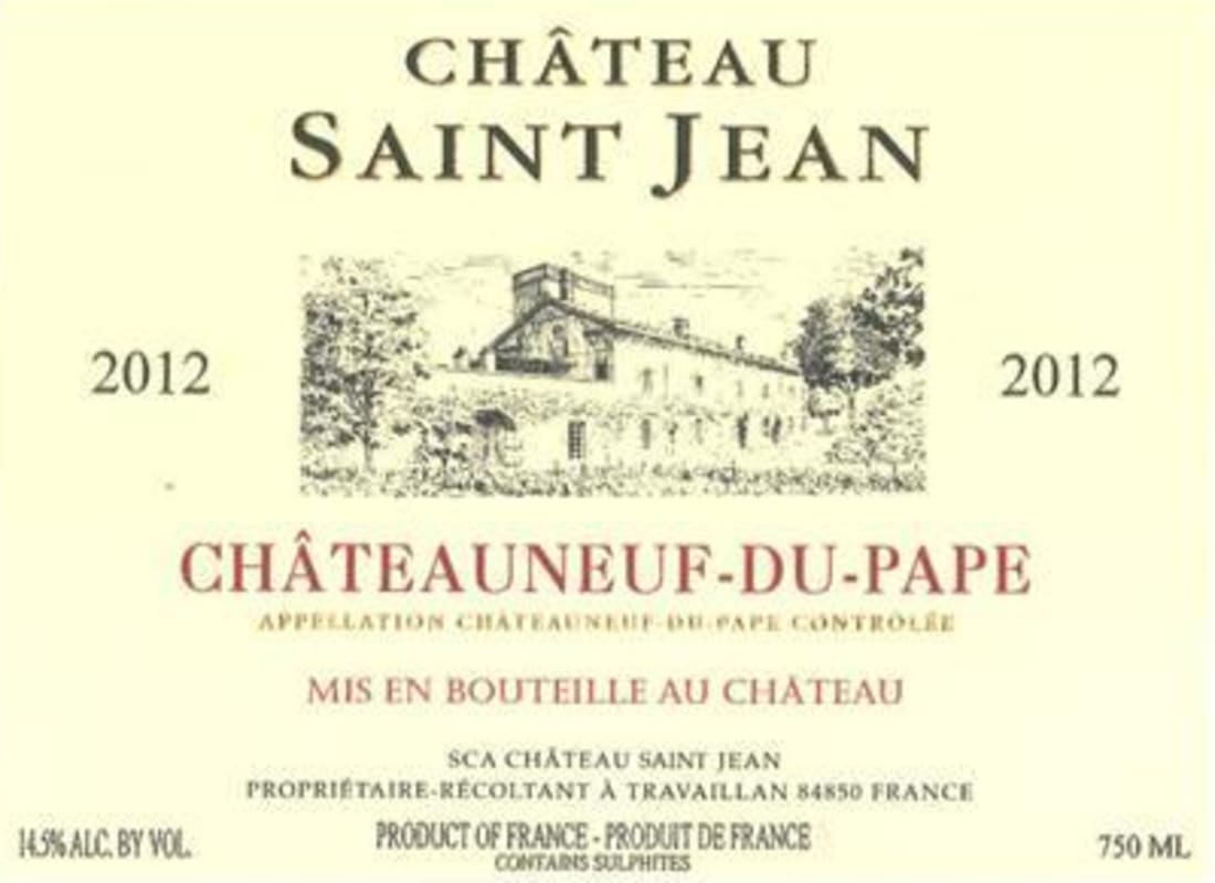 Chateau Saint-Jean - Chateauneuf-du-Pape Rhone 2012 Front Label