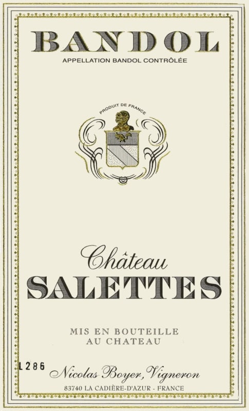 Chateau de Salettes Bandol Blanc 2013 Front Label