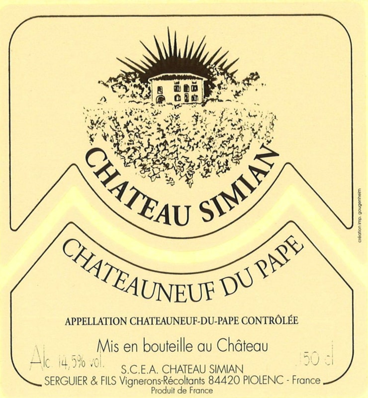 Chateau Simian Chateauneuf-du-Pape 2007 Front Label
