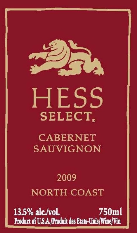 Hess Hess Select Cabernet Sauvignon 2009 Front Label