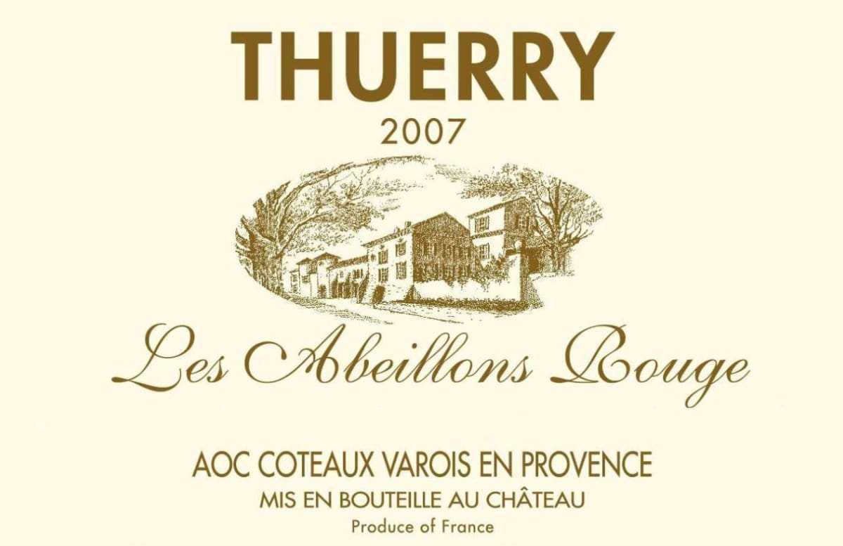 Chateau Thuerry Coteaux Varois Les Abeillons Rouge 2007 Front Label