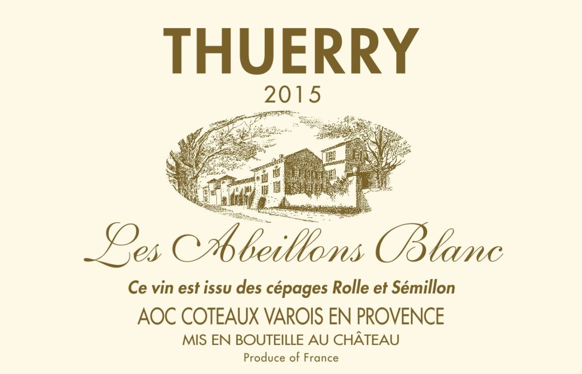 Chateau Thuerry Coteaux Varois Les Abeillons Blanc 2015 Front Label