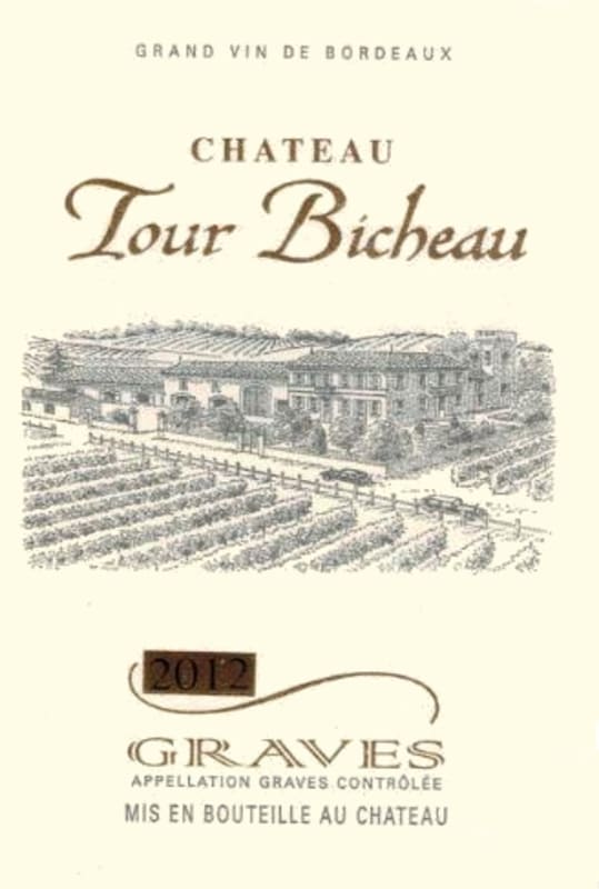 Chateau Tour Bicheau Graves Blanc 2012 Front Label