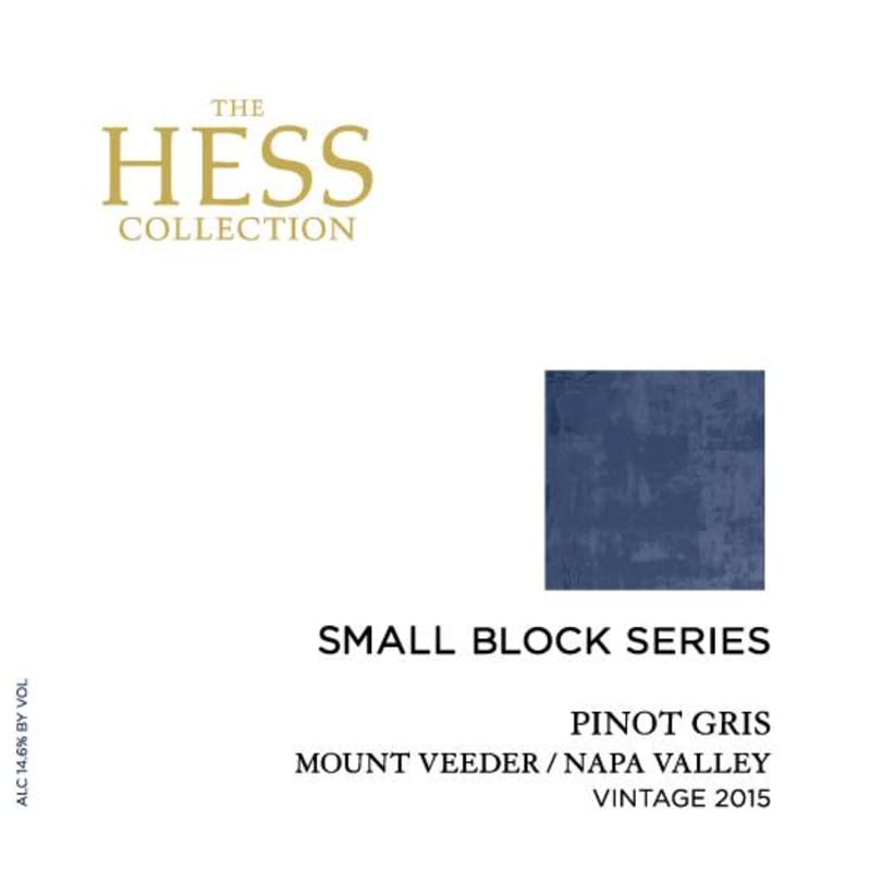 Hess Small Block Series Pinot Gris 2015 Front Label