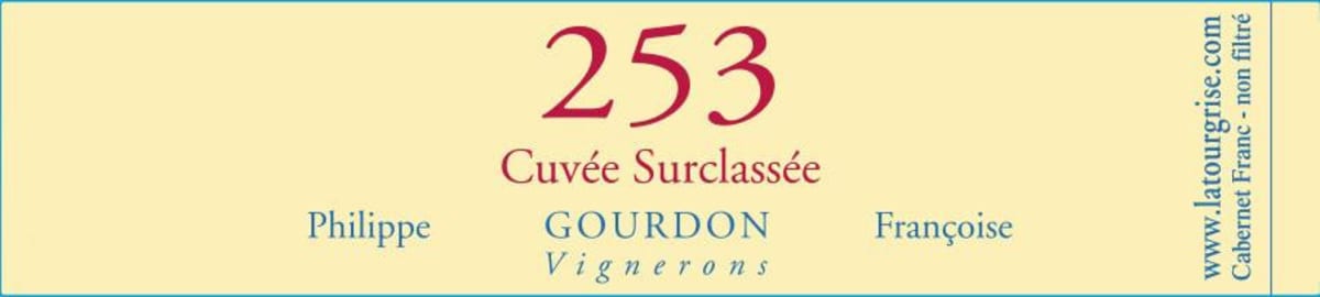 Chateau Tour Grise Saumur Rouge Philippe Gourdon 253 Cuvee Surclassee 2014 Front Label