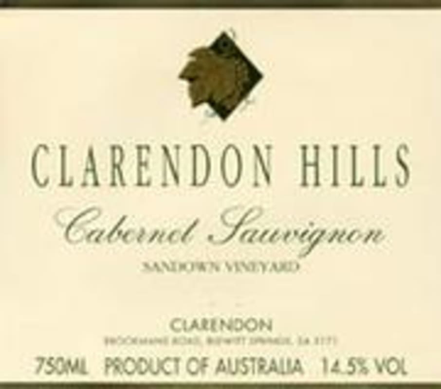Clarendon Hills Sandown Cabernet Sauvignon 1998 Front Label