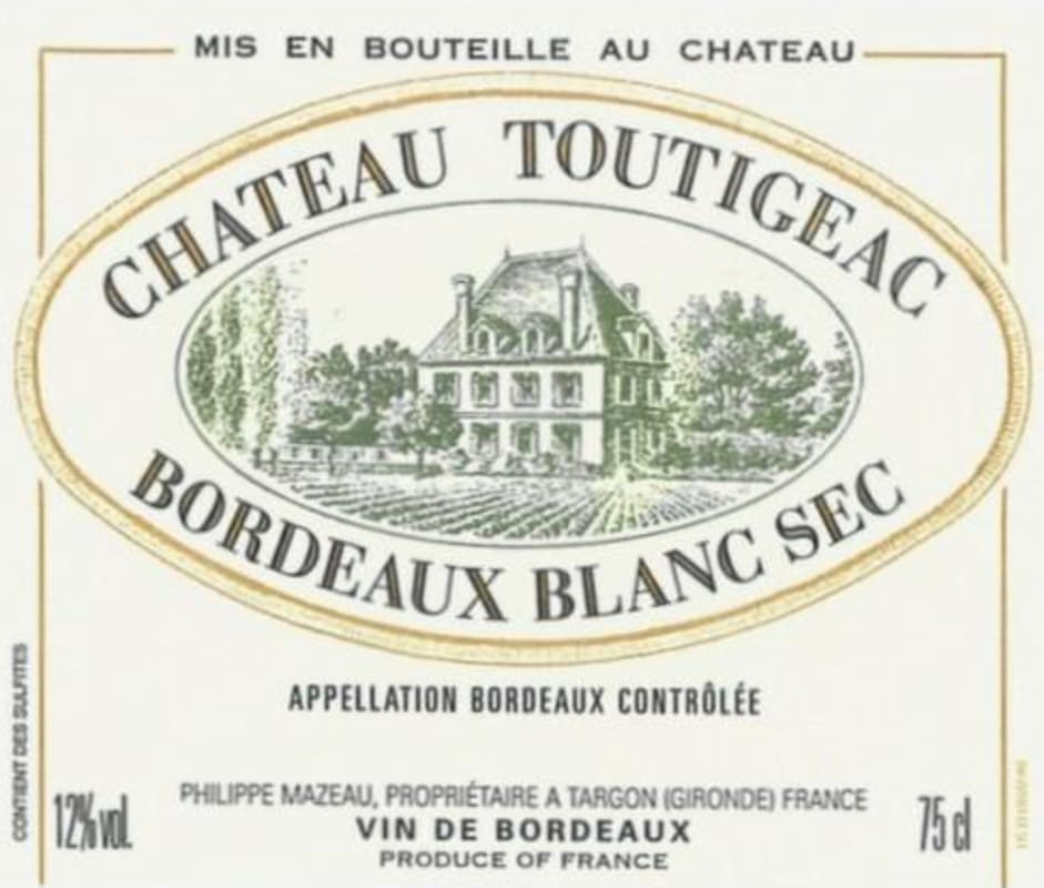 Chateau Toutigeac Sec 2015 Front Label