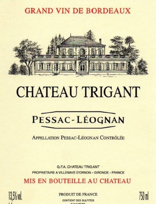 Chateau Trigant 2013 Front Label