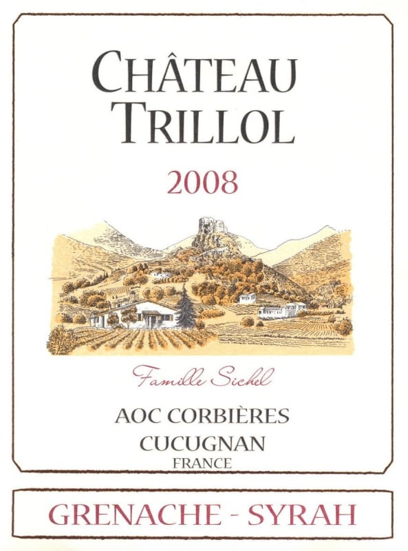 Chateau Trillol Corbieres Grenache-Syrah 2008 Front Label