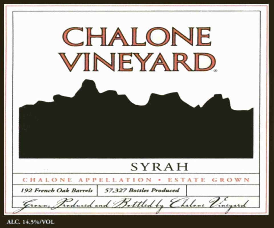 Chalone Estate Grown Syrah 2004 Front Label