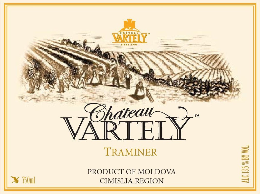 Chateau Vartely Traminer 2014 Front Label