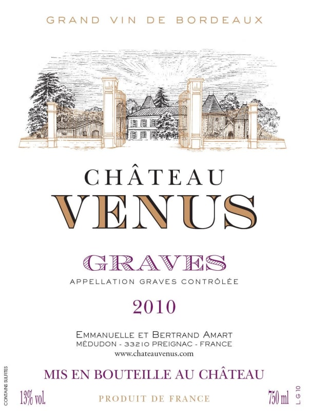 Chateau Venus 2010 Front Label