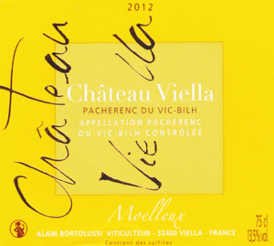 Chateau Viella Pacherenc du Vic-Bilh Moelleux 2012 Front Label