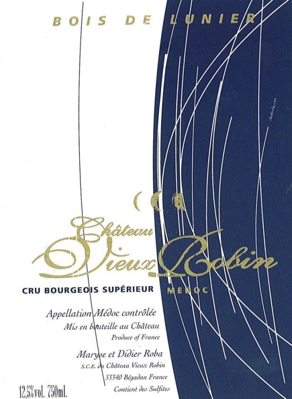 Chateau Vieux Robin Medoc Bois de Lunier 2010 Front Label
