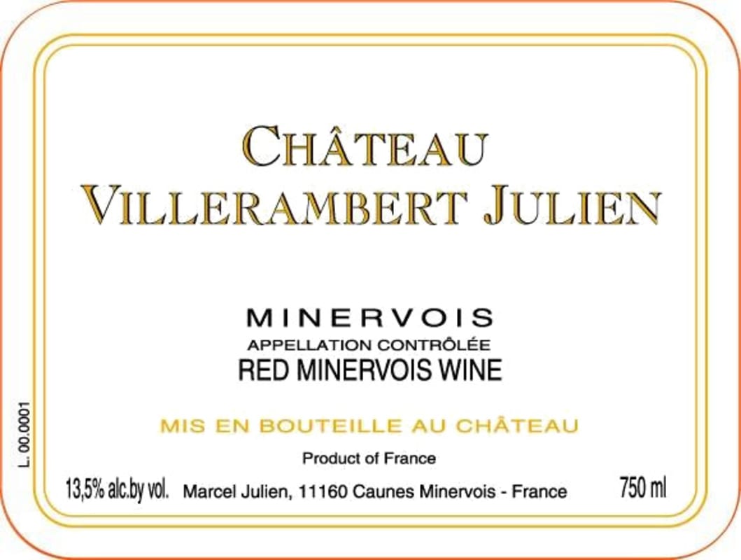 Chateau Villerambert-Julien Minervois 2002 Front Label