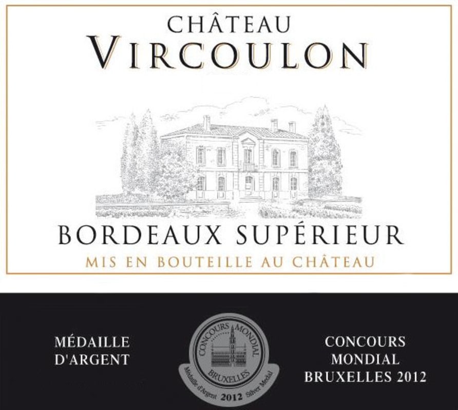 Chateau Vircoulon Bordeaux Superieur 2014 Front Label