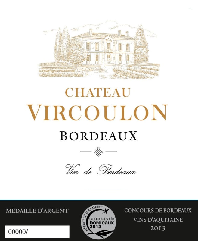 Chateau Vircoulon Bordeaux Blanc 2014 Front Label
