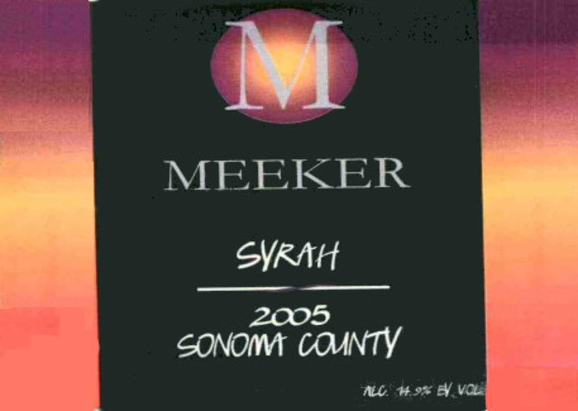 Meeker Syrah 2005 Front Label