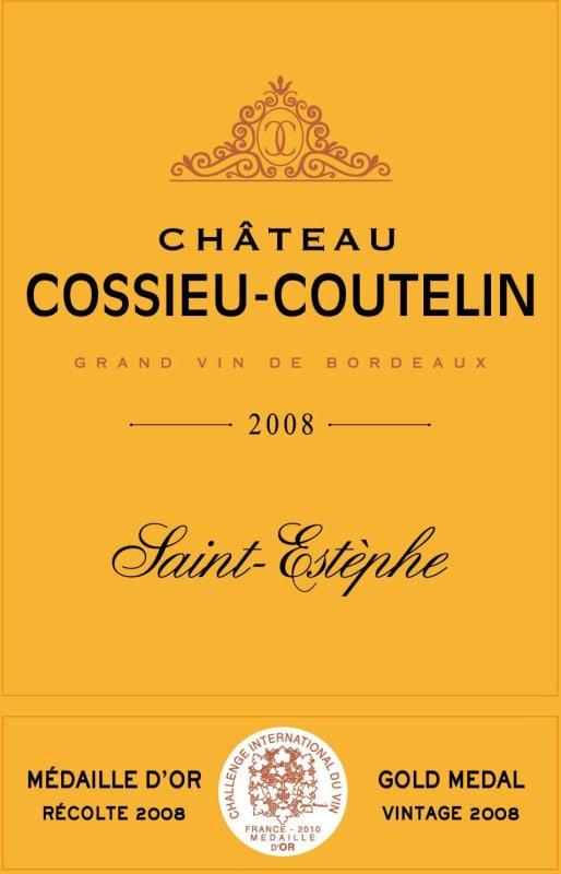 Cheval Quancard Chateau Cossieu-Coutelin 2008 Front Label