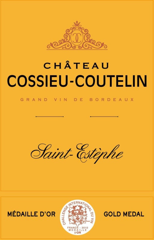 Cheval Quancard Chateau Cossieu-Coutelin 2013 Front Label