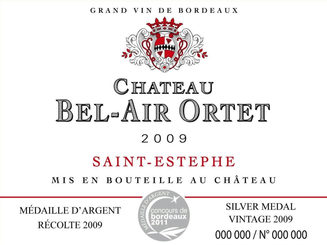 Cheval Quancard Chateau Bel-Air Ortet 2009 Front Label