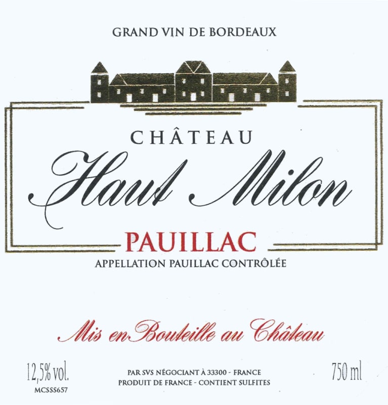 Cheval Quancard Chateau Haut Milon 2006 Front Label