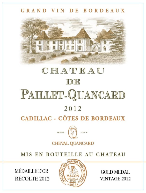 Cheval Quancard Chateau de Paillet-Quancard 2012 Front Label