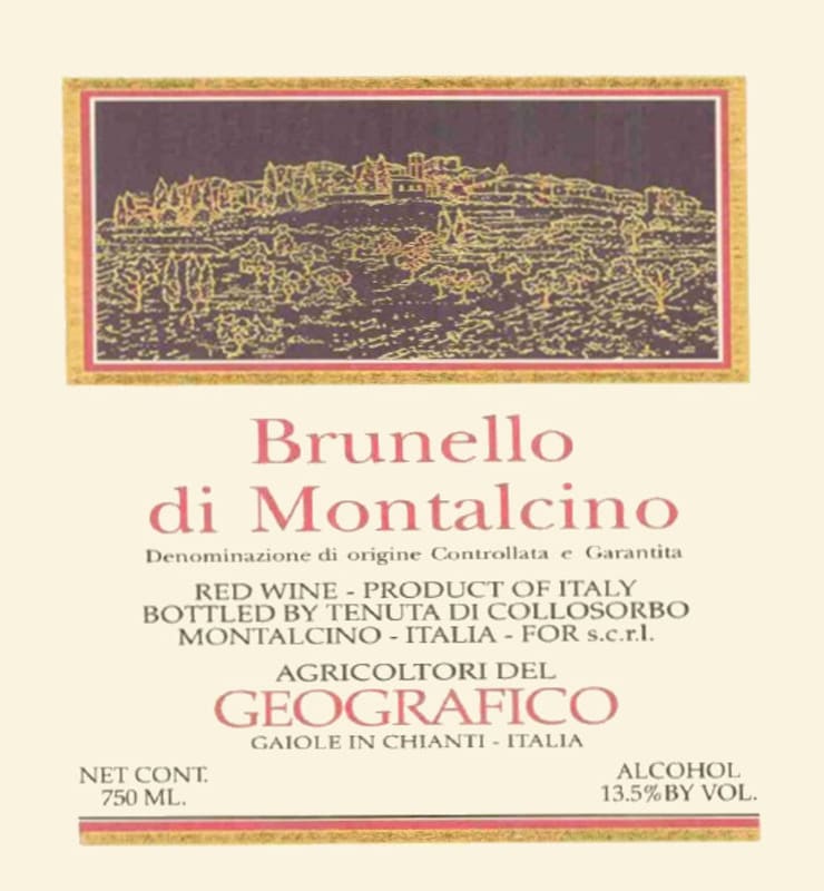 Chianti Geografico Brunello di Montalcino 2000 Front Label