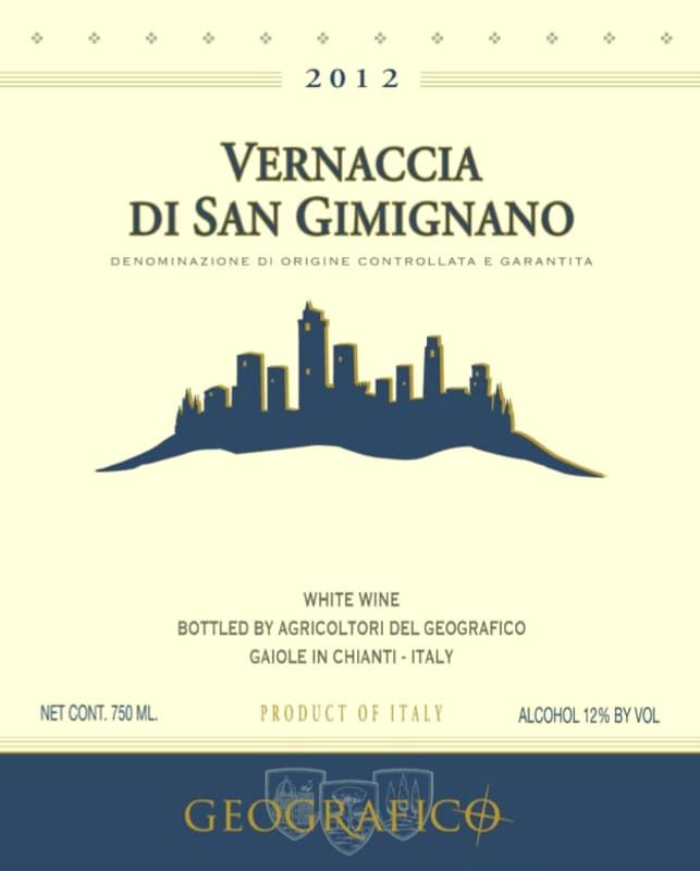 Chianti Geografico Vernaccia di San Gimignano 2012 Front Label