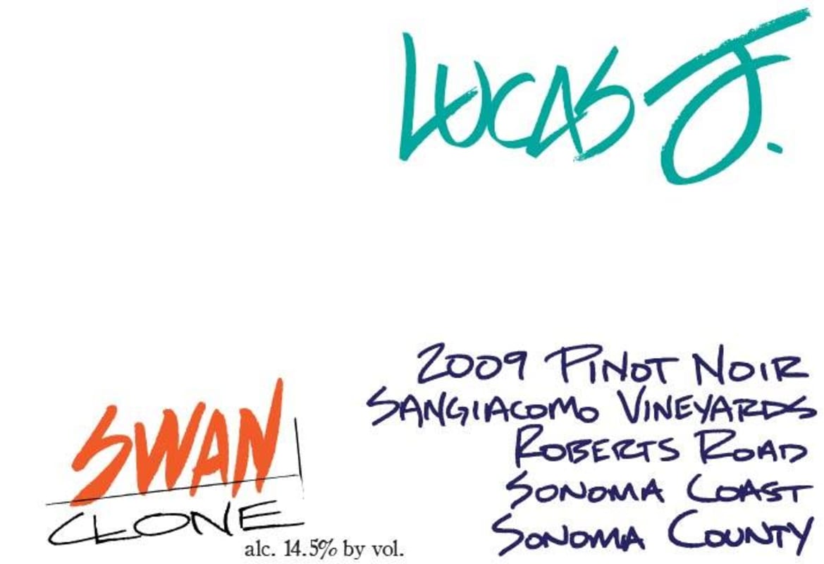 Meeker Lucas J Swan Clone Pinot Noir 2009 Front Label
