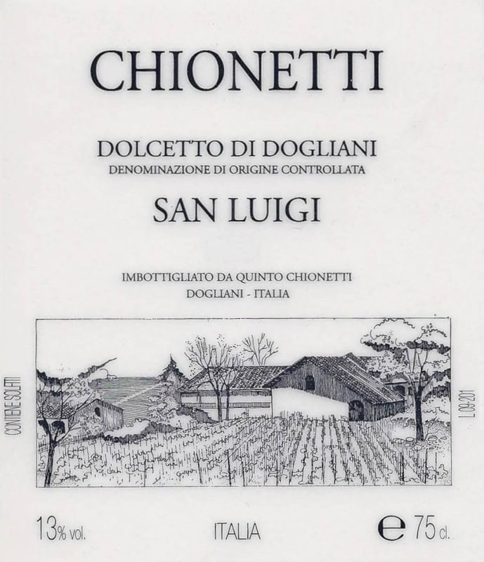 Chionetti Dolcetto di Dogliani San Luigi 2011 Front Label
