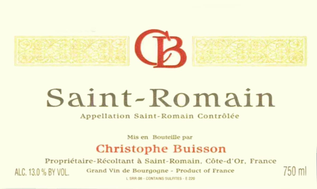 Christophe Buisson Saint-Romain Rouge 2010 Front Label