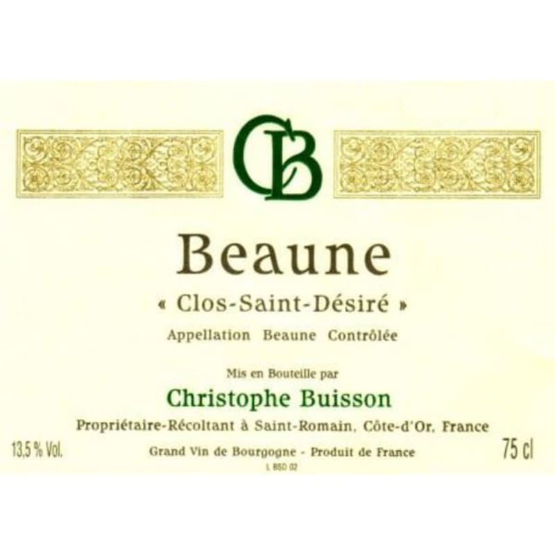 Christophe Buisson Clos Saint-Desire Beaune 2013 Front Label