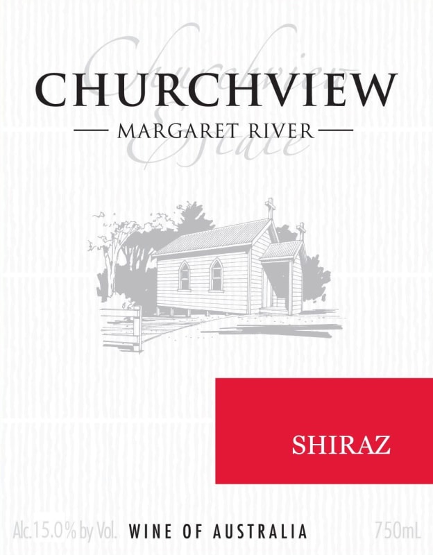 Churchview Estate Shiraz 2012 Front Label