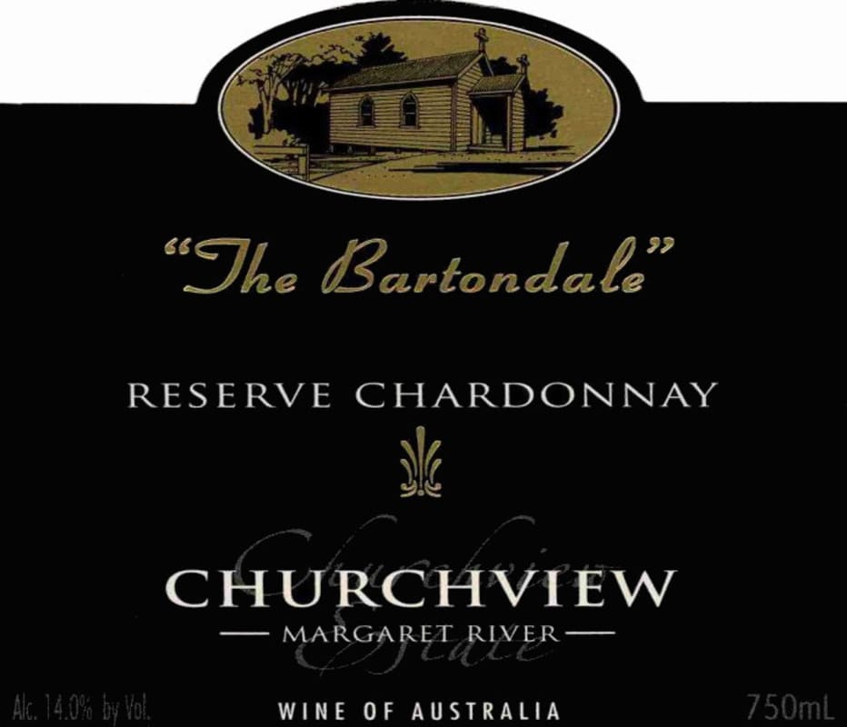 Churchview Estate The Bartondale Reserve Chardonnay 2013 Front Label