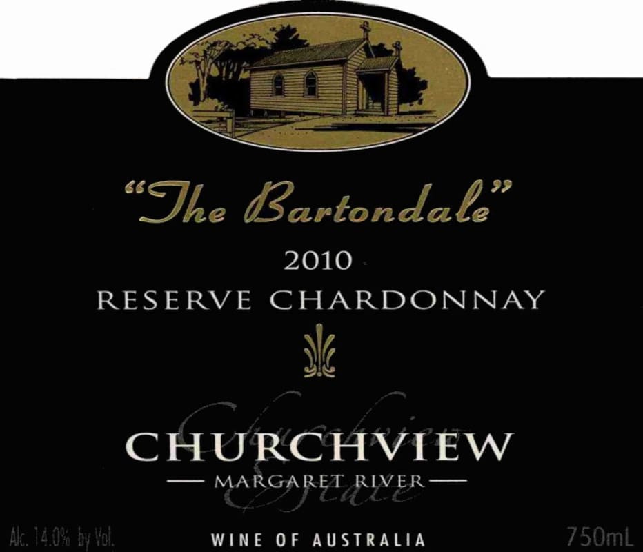 Churchview Estate The Bartondale Reserve Chardonnay 2010 Front Label