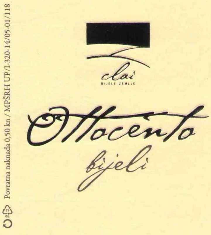 Clai Ottocento Bijeli 2011 Front Label