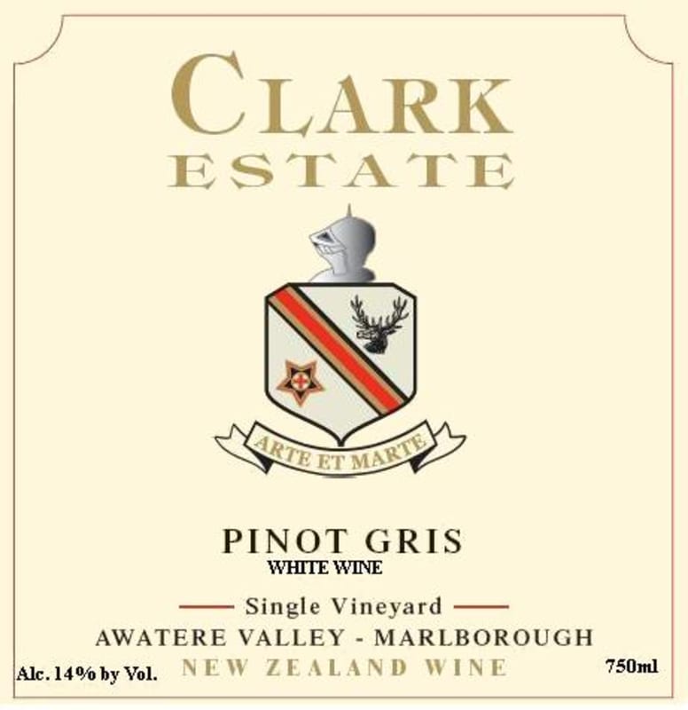 Clark Estate Single Vineyard Pinot Gris 2013 Front Label