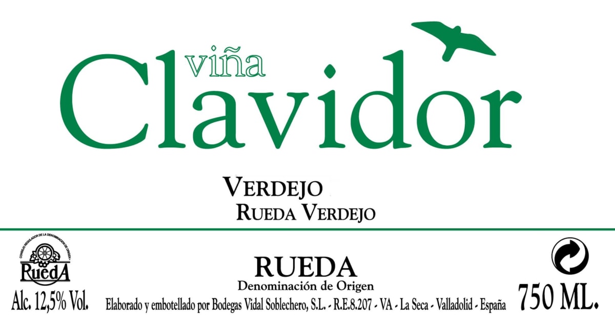 Clavidor Winery Verdejo 2015 Front Label