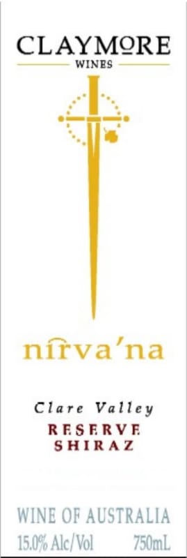 Claymore Wines Nirvana Reserve Shiraz 2012 Front Label