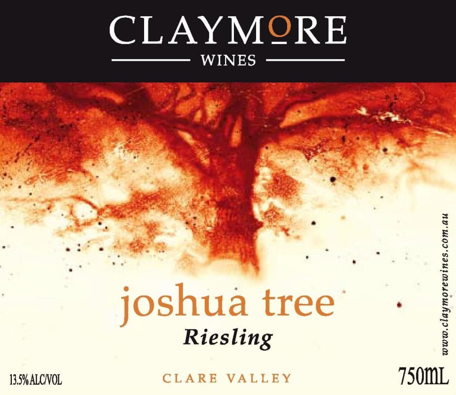 Claymore Wines Joshua Tree Riesling 2012 Front Label