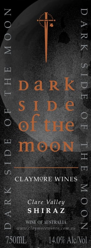 Claymore Wines Dark Side of the Moon Shiraz 2010 Front Label