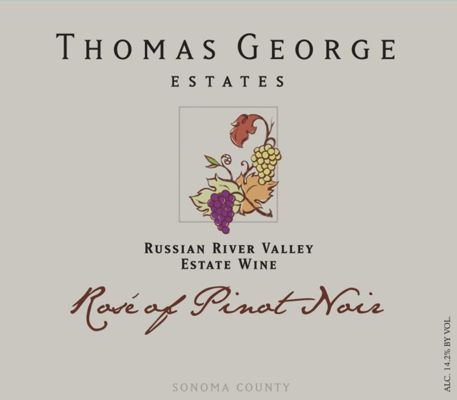Thomas George Rose of Pinot Noir 2015 Front Label