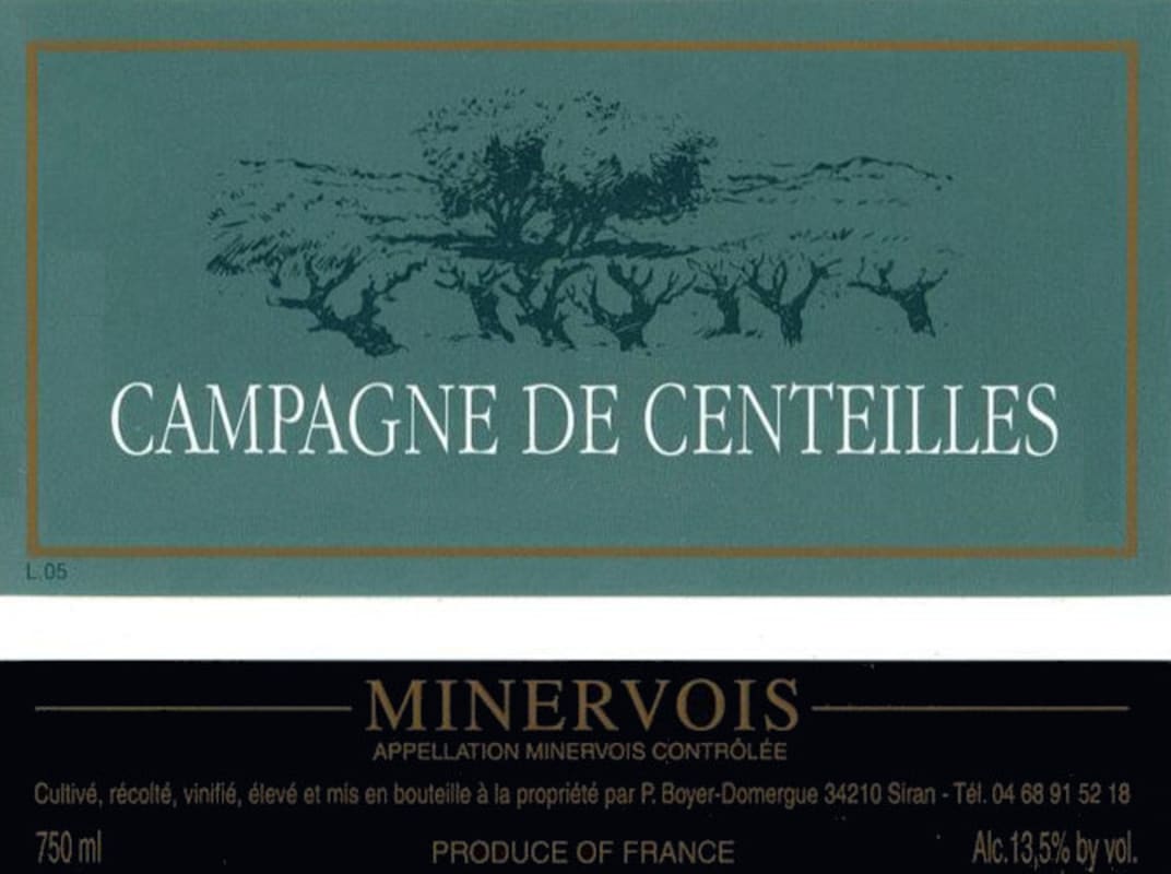 Clos Centeilles Minervois Campagne de Centeilles 2007 Front Label