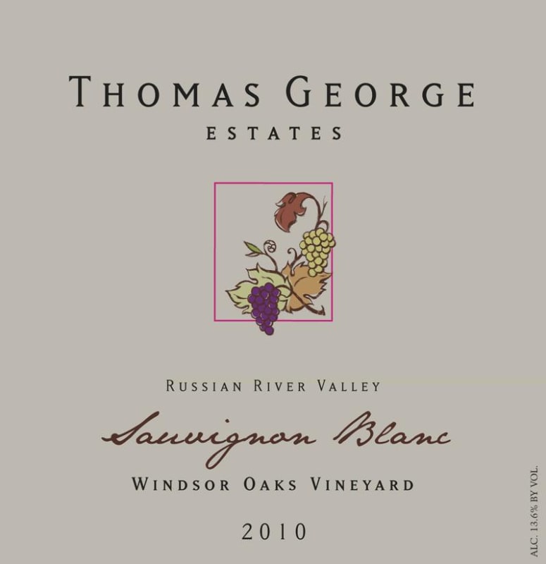 Thomas George Windsor Oaks Vineyard Sauvignon Blanc 2010 Front Label