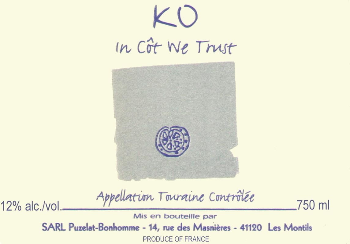 Clos Tue-Boeuf Touraine KO In Cot We Trust 2011 Front Label