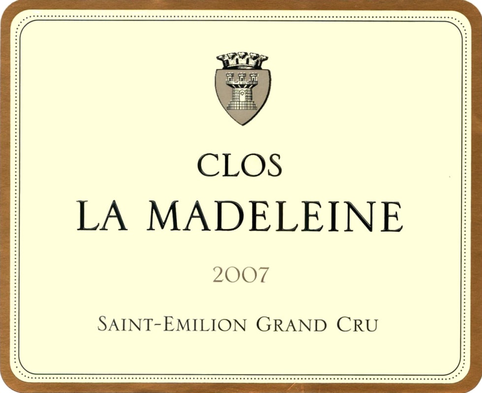 Clos la Madeleine Saint-Emilion Grand Cru 2007 Front Label