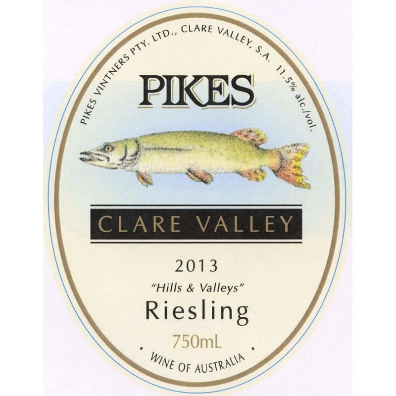 Pikes Hills and Valleys Riesling 2013 Front Label