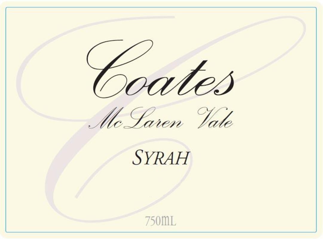 Coates Wines The Syrah McLaren Vale Langhorne Creek 2014 Front Label